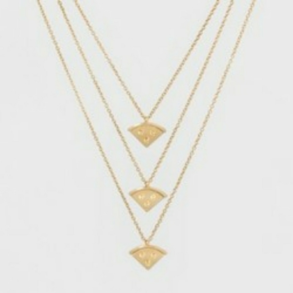 ⬇️ Set of 3 BFF or Sisterd Pizza Gold Tone Necklaces